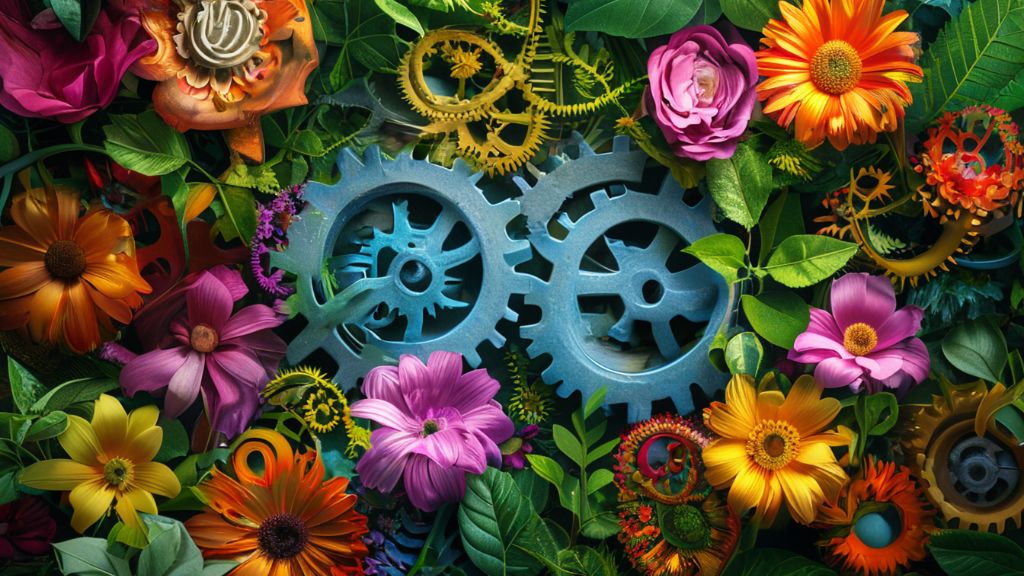 subscription business models - Discover the Power of Subscription Business Models for Consistent Income A thriving ecosystem of intertwined gears and blooming flowers, symbolizing consistent, scalable income and dynamic customer engagement through subscription business models.