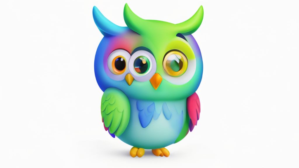 The vibrant, multicolored icon of the Duolingo app featuring a friendly green owl character is displayed against a simple white background, suggesting accessibility and ease of use.